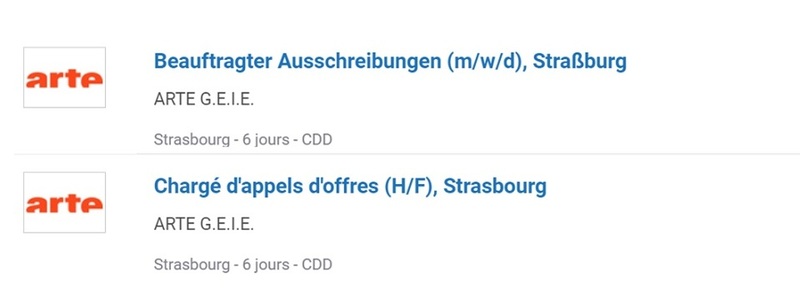 Das gleiche Stellenangebot, einmal auf Deutsch, einmal auf Französisch